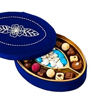Mavi Osmanlı Nakışlı Hediyelik Çikolata