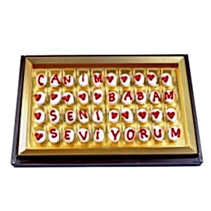 Baba Sevgisi Badem Şekeri Çikolatalı Harf